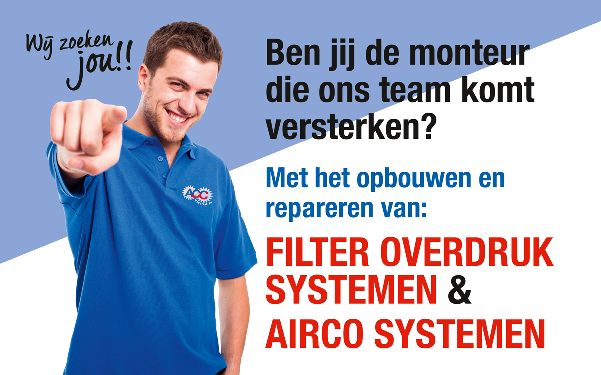 Monteur filter overdruk airco